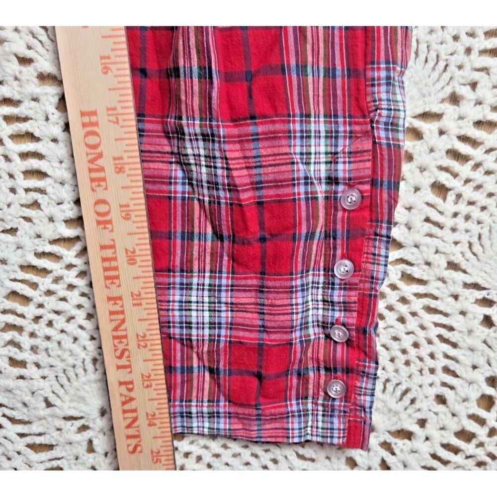 Project 6 Red Checked Plaid Large Kiku Pants Steam Punk Grunge 90s Emo Tapered - Picture 10 of 13